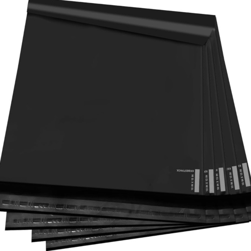Set of 25 black polymailers 10” x 13” durable waterproof mailing bags